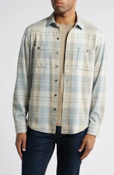 Tommy Bahama Fireside Modesto Plaid Strech Flannel Button-up Shirt In Winds Breeze