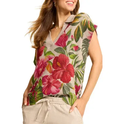 Tommy Bahama La Botanica Short Sleeve Sweater In Natural