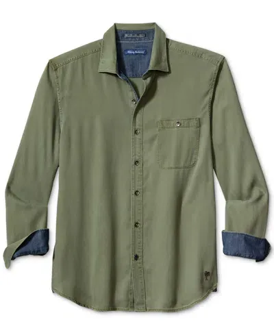 Tommy Bahama Men's Ocean Wash Classic-fit Button-down Twill Shirt In Seven Seas