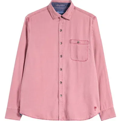 Tommy Bahama Ocean Wash Twill Button-up Shirt In Ruby Wine