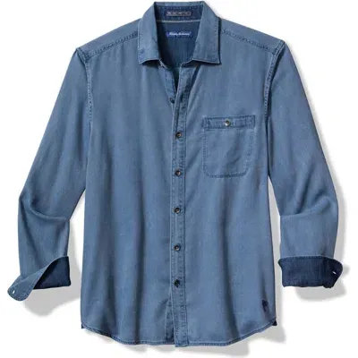 Tommy Bahama Ocean Wash Twill Button-up Shirt In Seven Seas