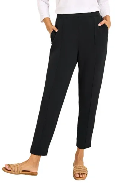 Tommy Bahama Palm Voyage Pintuck Pleat Knit Pants In Black