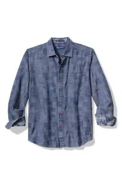 Tommy Bahama Paradise Patchwork Cotton Button-up Shirt In Blue Jean