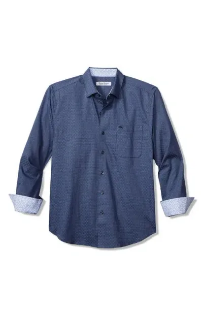 Tommy Bahama Sarasota Stretch Ventura Islandzone® Stripe Stretch Button-up Shirt In Island Navy