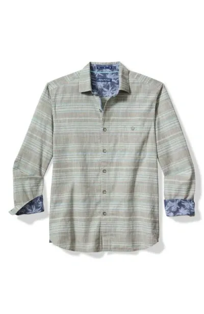 Tommy Bahama Sierra Sands Stripe Cotton Button-up Shirt In Tea Leaf