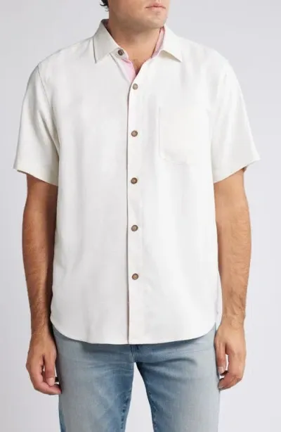 Tommy Bahama Surf The Yule Holiday Embroidered Short Sleeve Silk Button-up Shirt In Continental