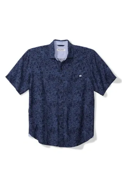 Tommy Bahama Veracruz Cay Paradise Pajaro Short Sleeve Button-up Shirt In Deep Tahoe