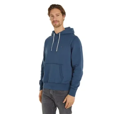 Tommy Hilfiger Cotton Hoodie In Aegean Sea