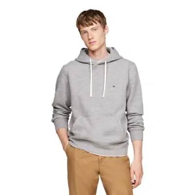 Tommy Hilfiger Cotton Hoodie In Medium Grey Heather