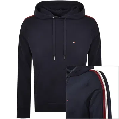 Tommy Hilfiger Global Stripe Tape Hoodie Navy In Blue