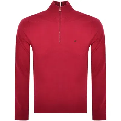 Tommy Hilfiger Half Zip Sweatshirt Burgundy