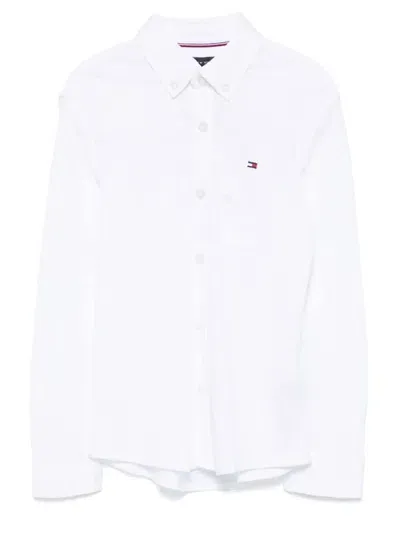 Tommy Hilfiger Junior Kids' Piqué-weave Shirt In White