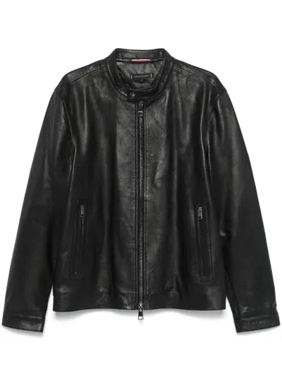 Tommy Hilfiger Leather Jacket In Black