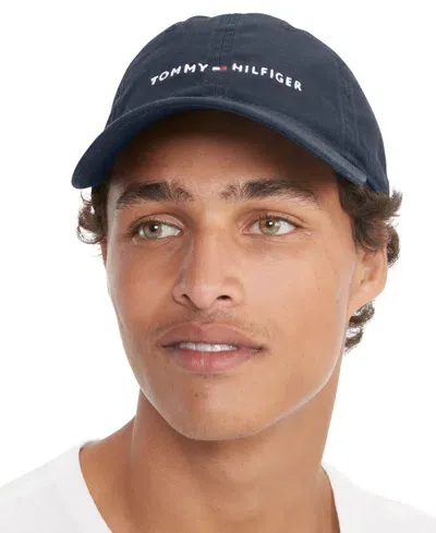 Tommy Hilfiger Embroidered-logo Baseball Cap In Th Deep Black