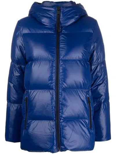 Tommy Hilfiger Logo-hood Padded Jacket In Blau