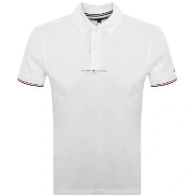 Tommy Hilfiger Logo Tipped Polo T Shirt White