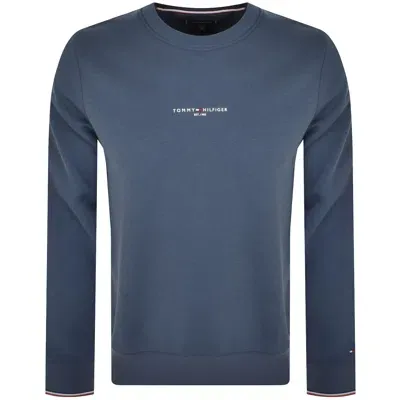 Tommy Hilfiger Logo Tipped Sweatshirt Blue