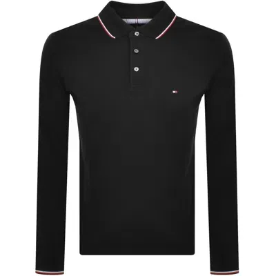 Tommy Hilfiger Long Sleeve Polo T Shirt Navy In Black