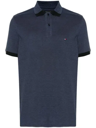 Tommy Hilfiger Piqué-weave Polo Shirt In Blue