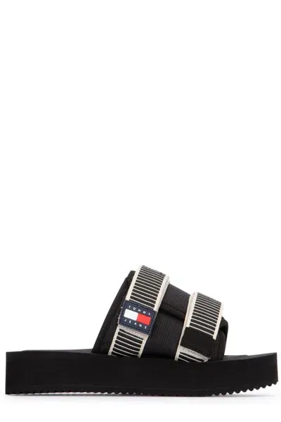 Tommy Hilfiger Platform Slippers In Black