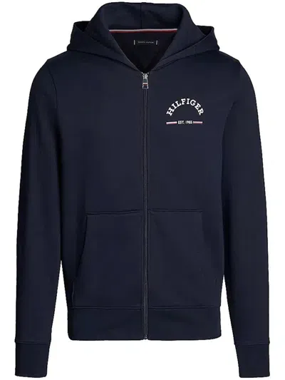 Tommy Hilfiger Roundall Hooded Zipper Through Clothing In Black