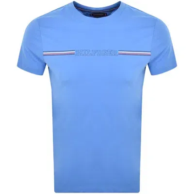 Tommy Hilfiger Stripe Slim Fit T Shirt Blue