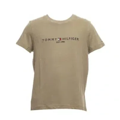 Tommy Hilfiger T-shirt For Man Mw0mw35186l9f Faded Olive In Khaki