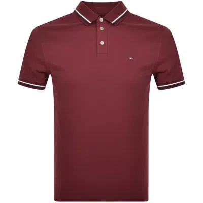 Tommy Hilfiger Tipped Polo T Shirt Burgundy