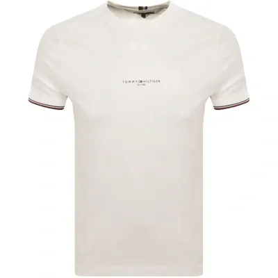 Tommy Hilfiger Tipped T Shirt Cream