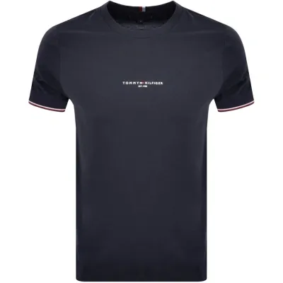 Tommy Hilfiger Tipped T Shirt Navy