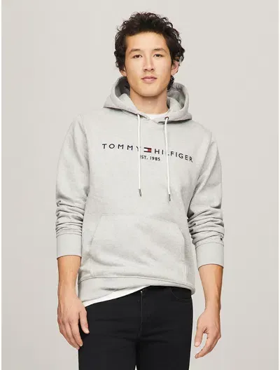 Tommy Hilfiger Hoodie En Coton Biologique In Grey Heather