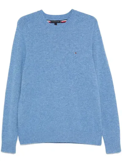 Tommy Hilfiger Wool Crew-neck Sweater In Blue