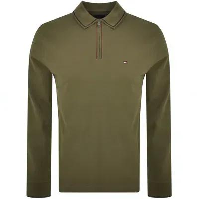 Tommy Hilfiger Zip Regular Fit Polo T Shirt Green