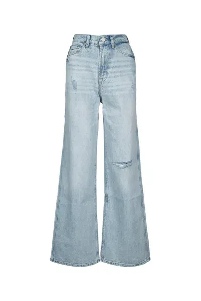 Tommy Jeans High Rise Wide Leg Distressed Jeans In Blue