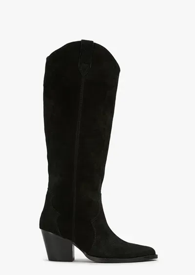 Tony Bianco Presley Black Cameo Suede Calf Boots