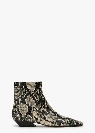 Tony Bianco Rupert Ecru Snake Ankle Boots