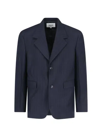 Tonywack Pinstriped Single-breasted Blazer In Blue