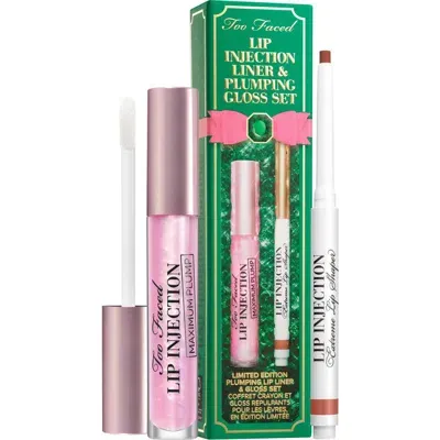 Too Faced Lip Injection Plumping Lip Liner & Gloss Set $57 Value In Multi