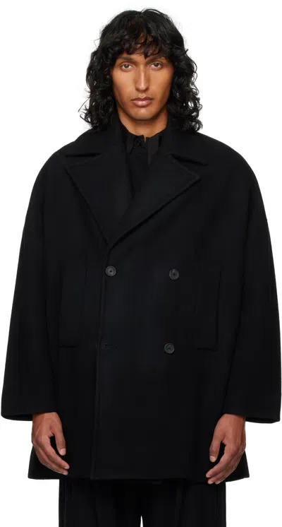 Toogood Black 'the Logger' Peacoat In Flint