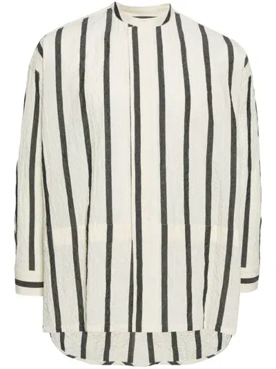 Toogood Striped Cotton Shirt In Neutrals