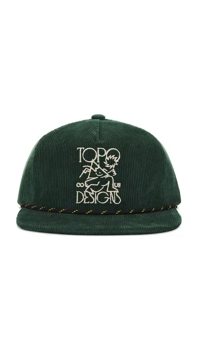 Topo Designs Corduroy Trucker Hat In Green