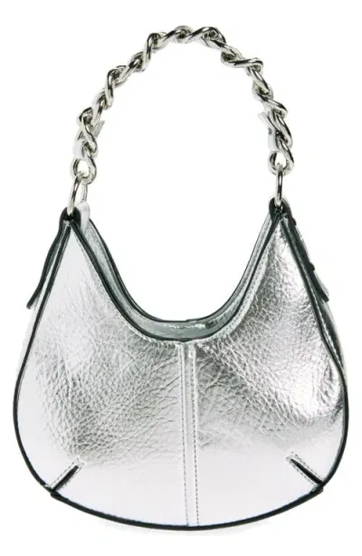 Topshop Gerry Structured Metallic Faux Leather Shoulder Grab Bag