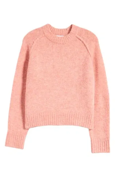 Topshop Raglan Sleeve Crewneck Sweater In Pink