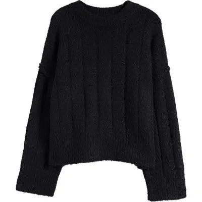 Topshop Rib Sweater In Black