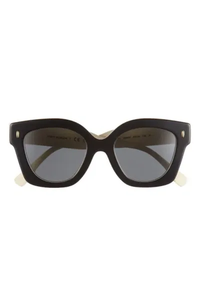 Tory Burch Oversized Acetate Cat-eye Sunglasses In Blackivory