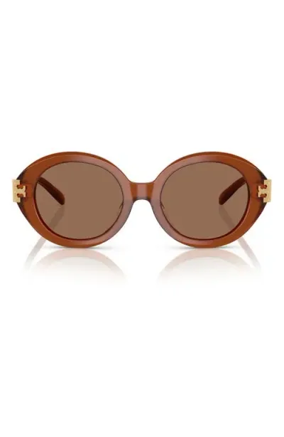 Tory Burch 52mm Oval Sunglasses In Opal Brown