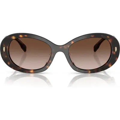 Tory Burch 53mm Gradient Oval Sunglasses In Tortoise