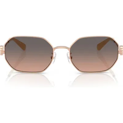 Tory Burch 55mm Gradient Irregular Sunglasses In Rose Gold