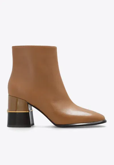 Tory Burch 75 Calf Leather Ankle Boots In Brown