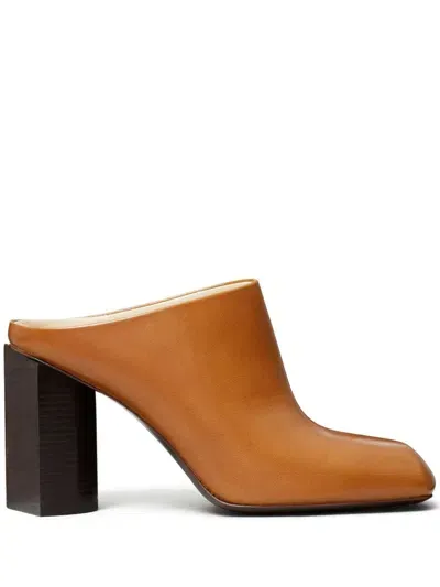 Tory Burch 90mm Twisted-heel Mules In Brown